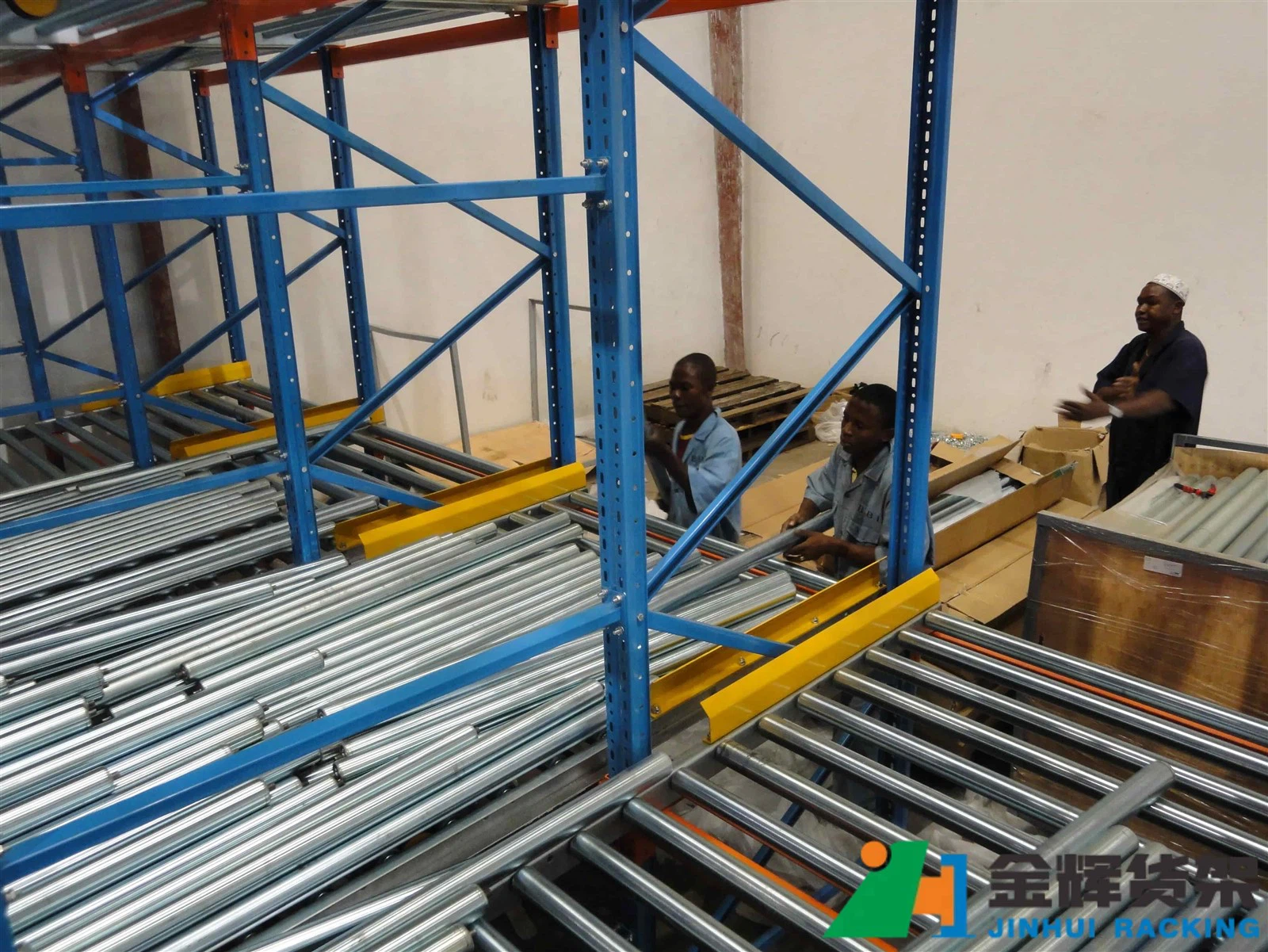 gravity flow racking system installed in beverage warehouse high density pallet storage gravity flow racking system installed in beverage warehouse high density pallet storage