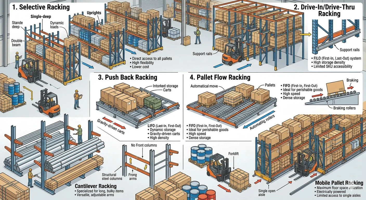 different types of warehouse pallet racking systems different types of warehouse pallet racking systems