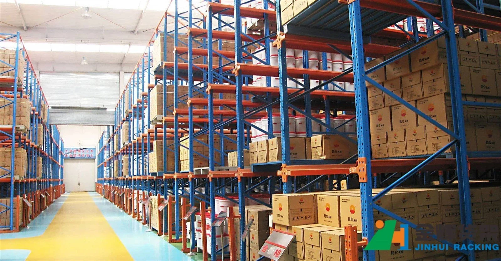 warehouse interior with drive in pallet racking system and deep storage lanes warehouse interior with drive in pallet racking system and deep storage lanes