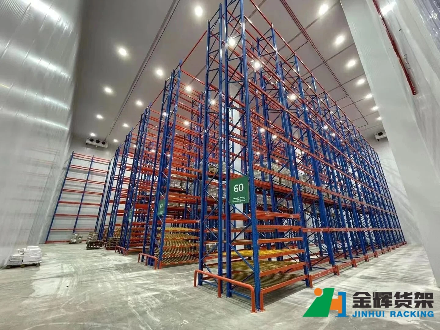 Heavy duty selective pallet racking fully installed and ready for warehouse operation Heavy duty selective pallet racking fully installed and ready for warehouse operation