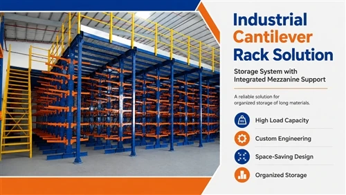 Custom Cantilever Rack with Steel Platform: The Ultimate Space-Saving Solution for Long Material ...