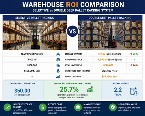 Double Deep Pallet Racking Cost and ROI Analysis for Warehouse Storage Optimi...