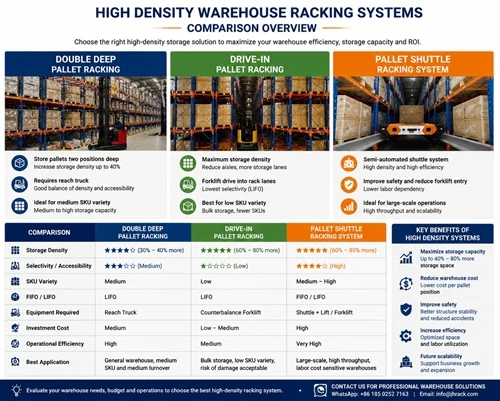 Double Deep vs Drive-in vs Shuttle Pallet Racking: Which High Density Warehouse System is Best?